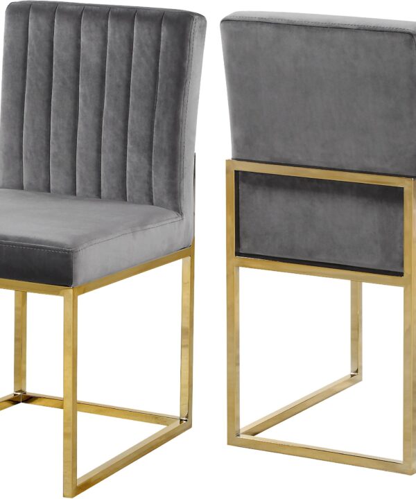 Giselle Grey Velvet Dining Chair