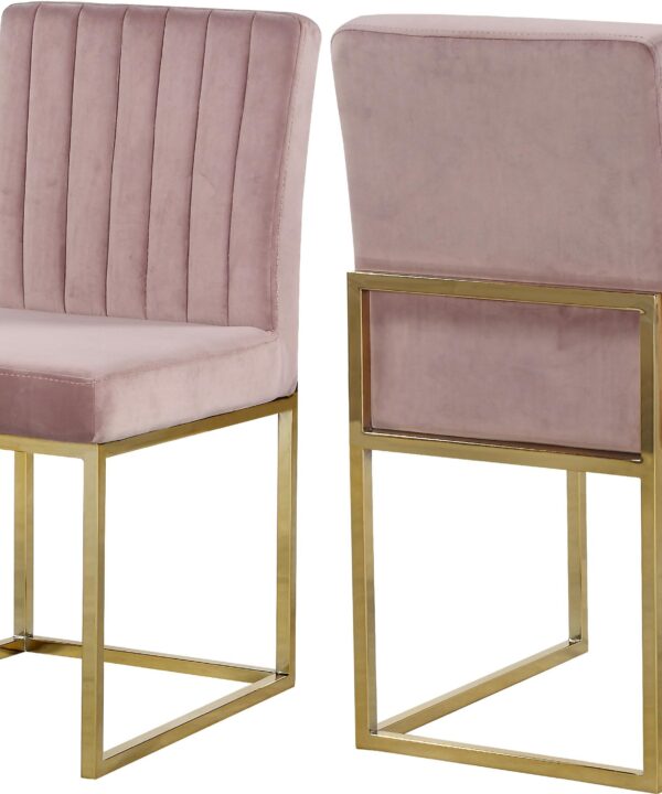 Giselle Pink Velvet Dining Chair