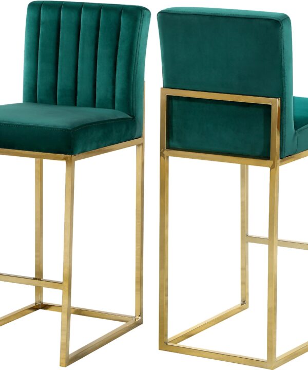 Giselle Green Velvet Stool