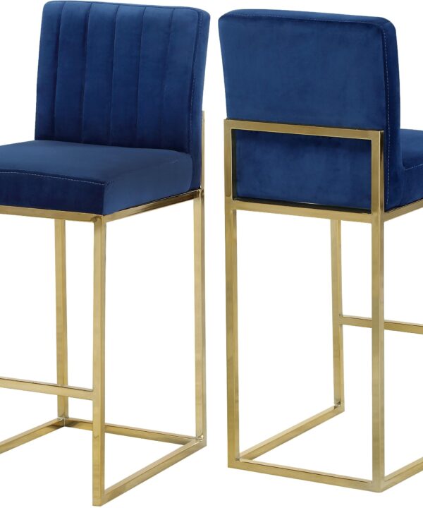 Giselle Navy Velvet Stool