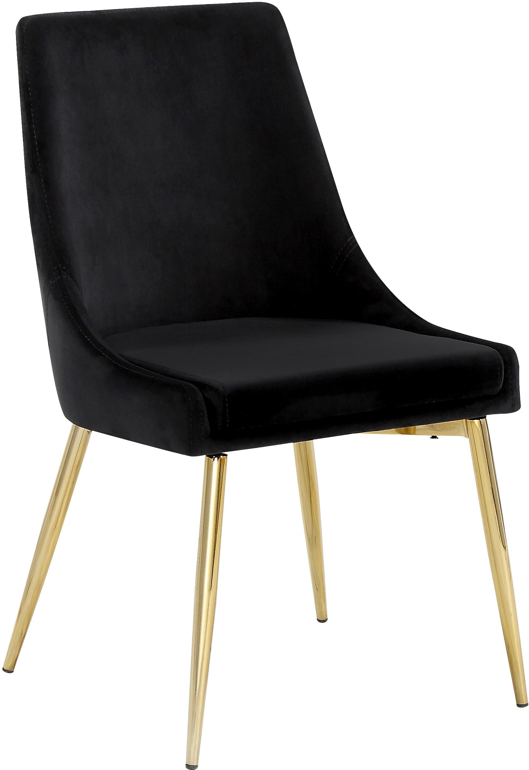 Karina Black Velvet Dining Chair - Image 3
