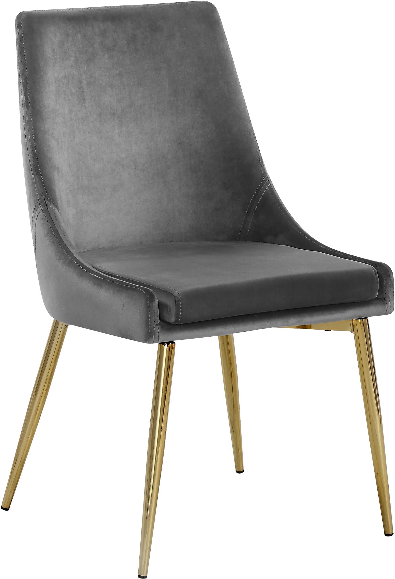 Karina Grey Velvet Dining Chair - Image 3