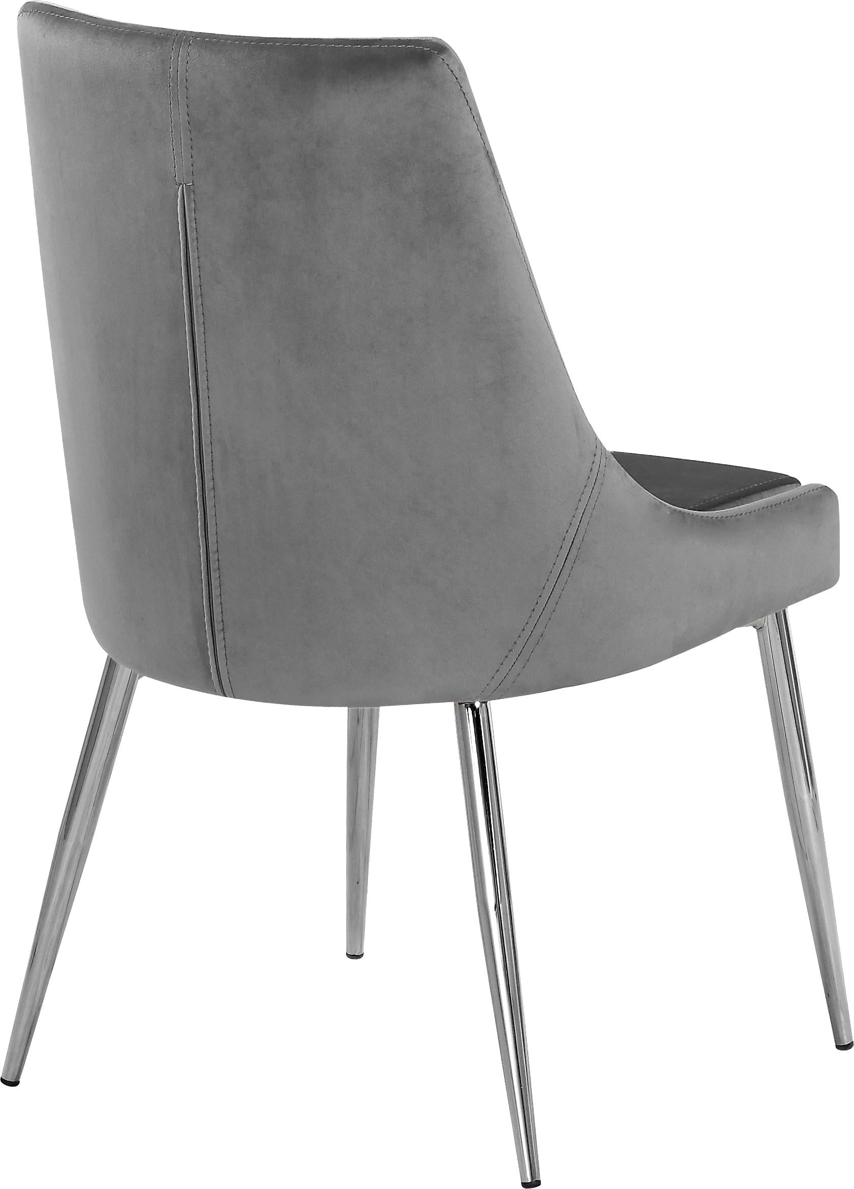 Karina Grey Velvet Dining Chair - Image 7