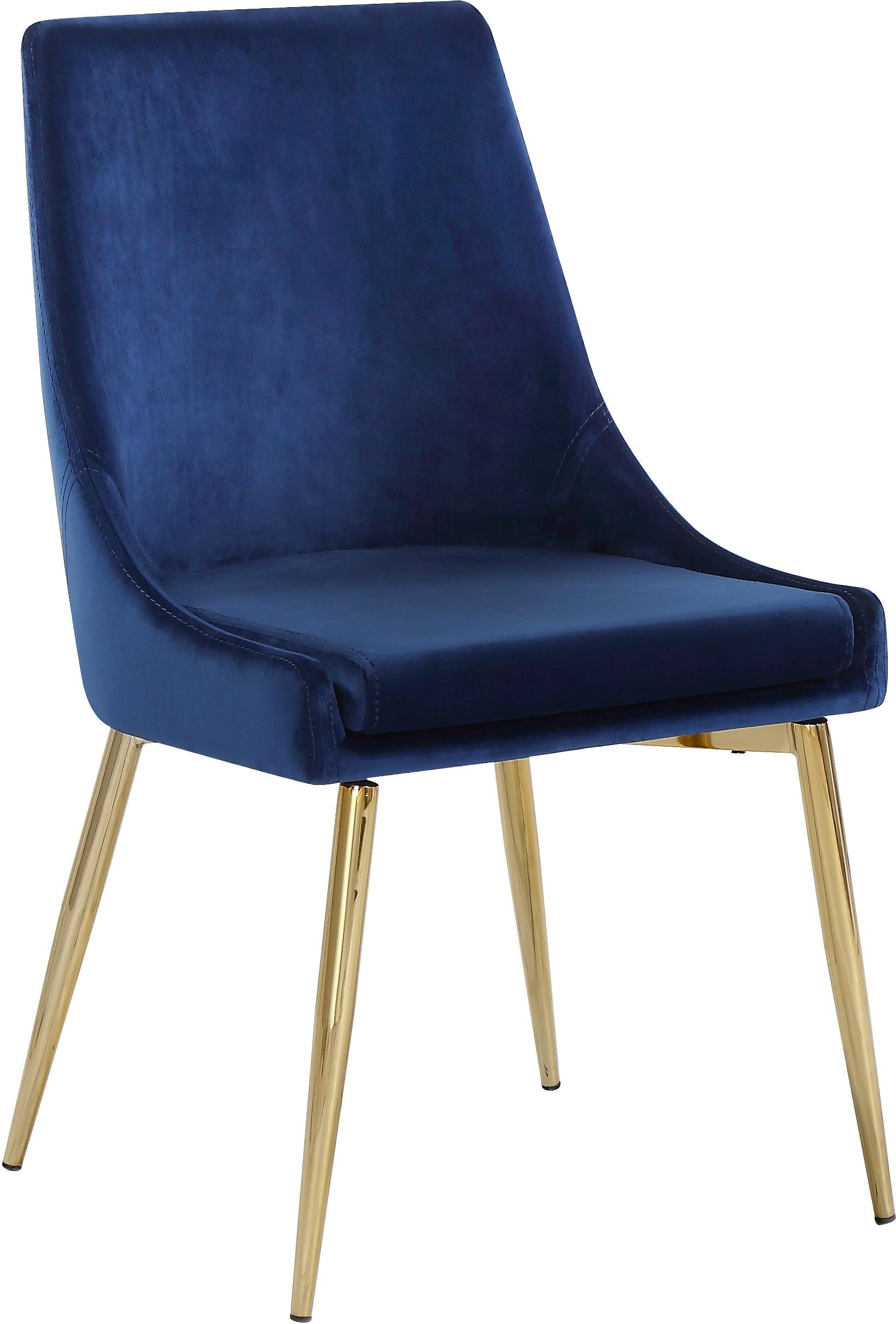 Karina Navy Velvet Dining Chair - Image 3