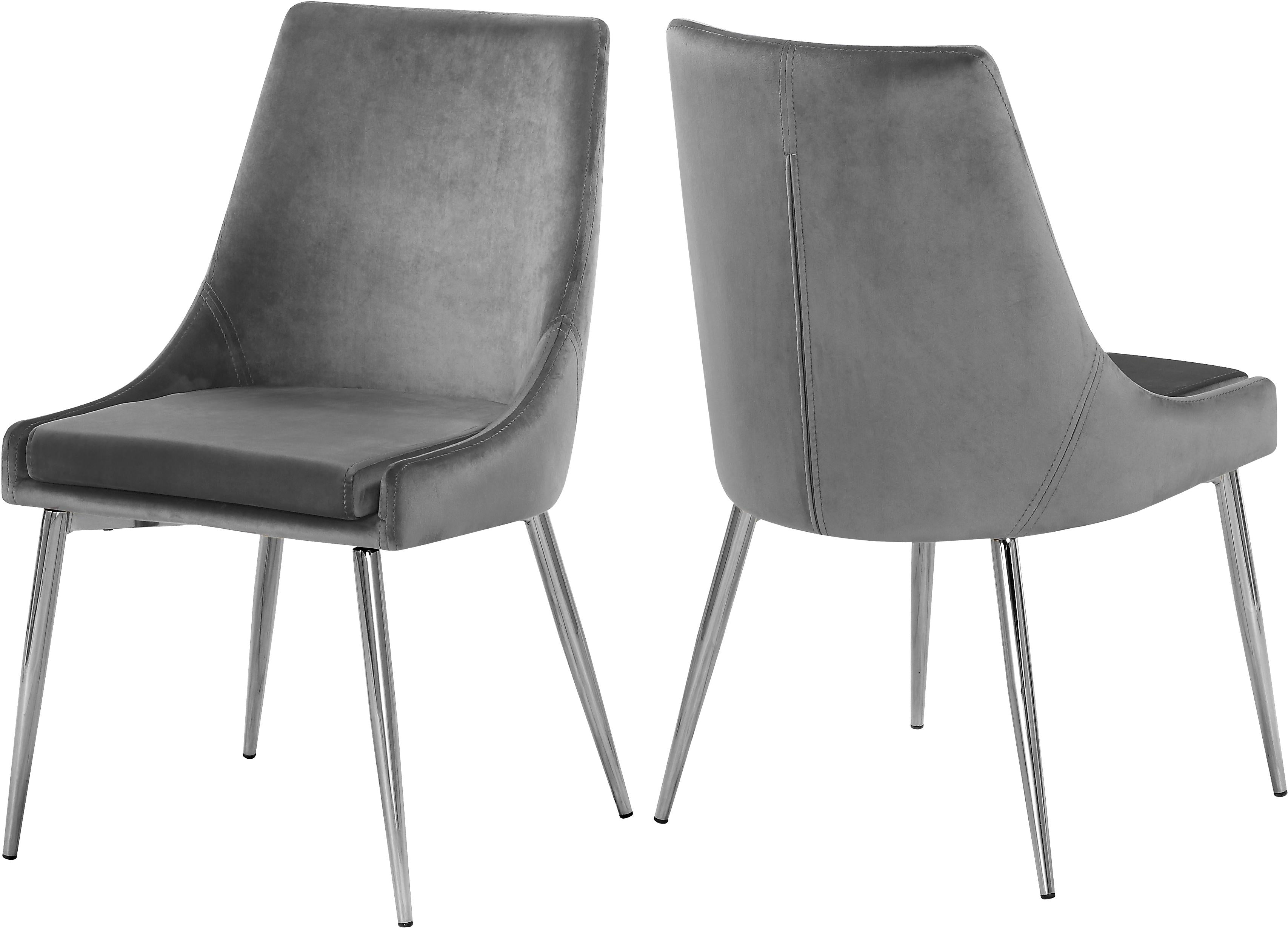 Karina Grey Velvet Dining Chair - Image 6