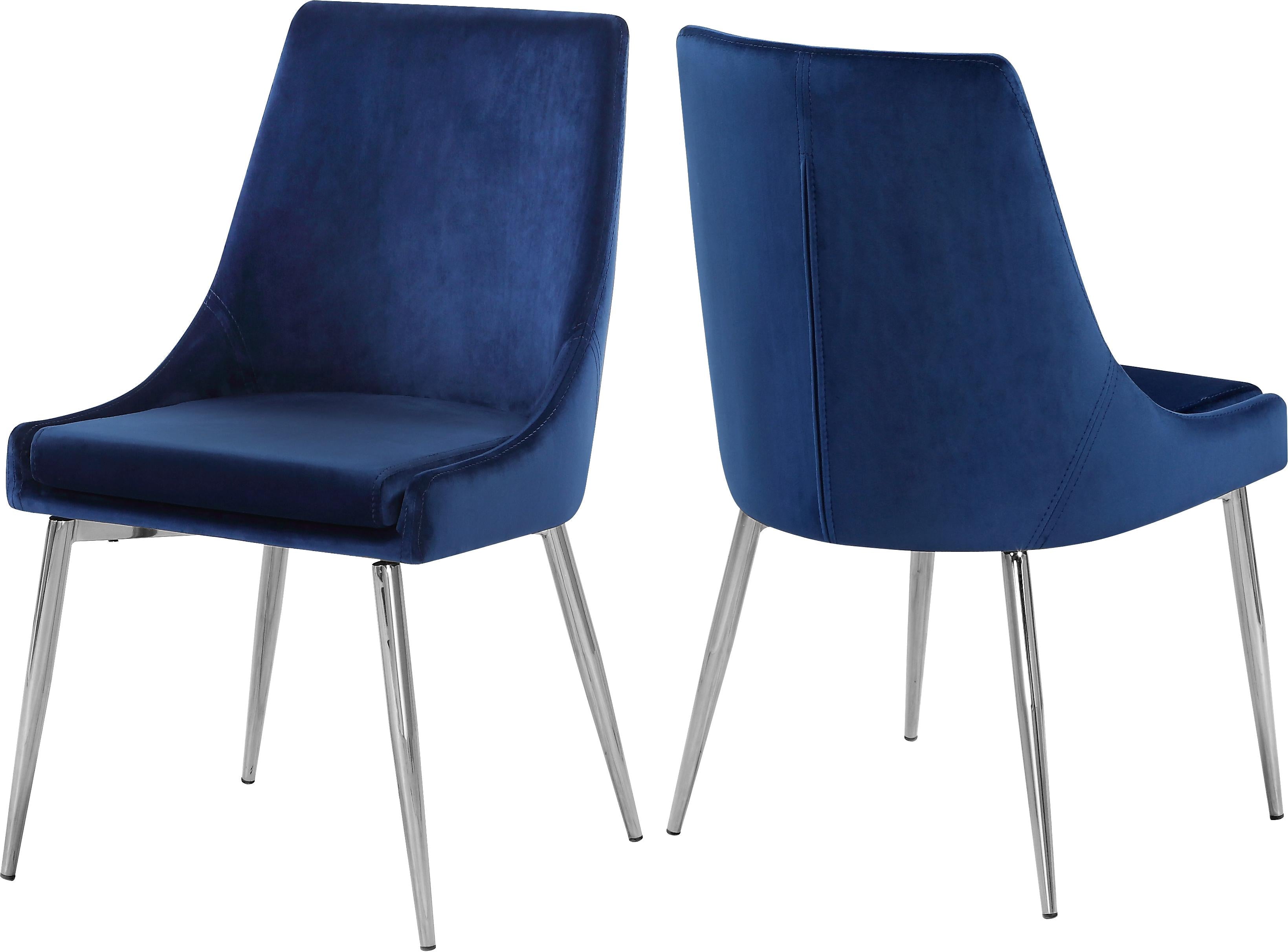Karina Navy Velvet Dining Chair - Image 6