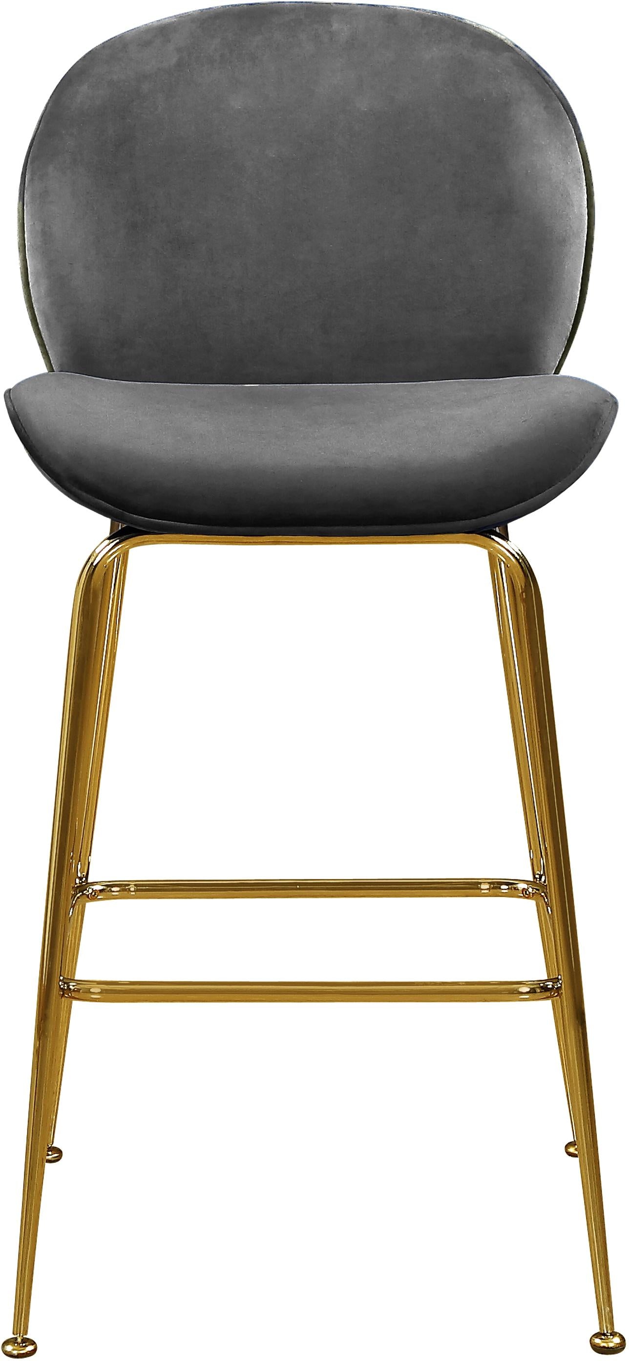 Paris Grey Velvet Stool - Image 4