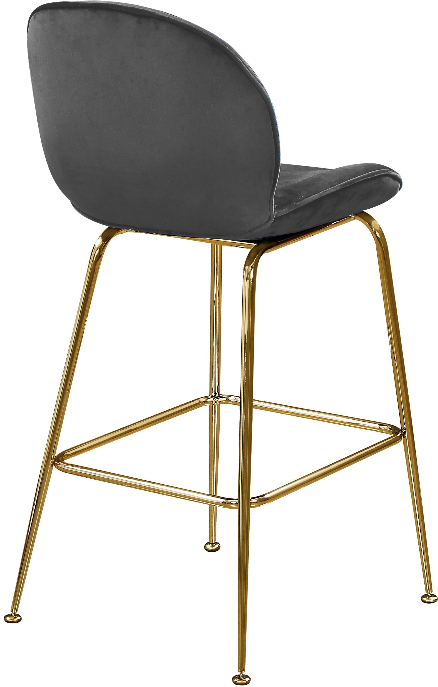 Paris Grey Velvet Stool - Image 2