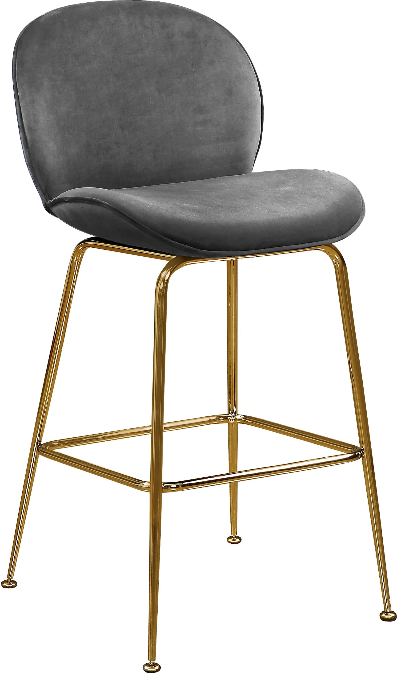 Paris Grey Velvet Stool - Image 3