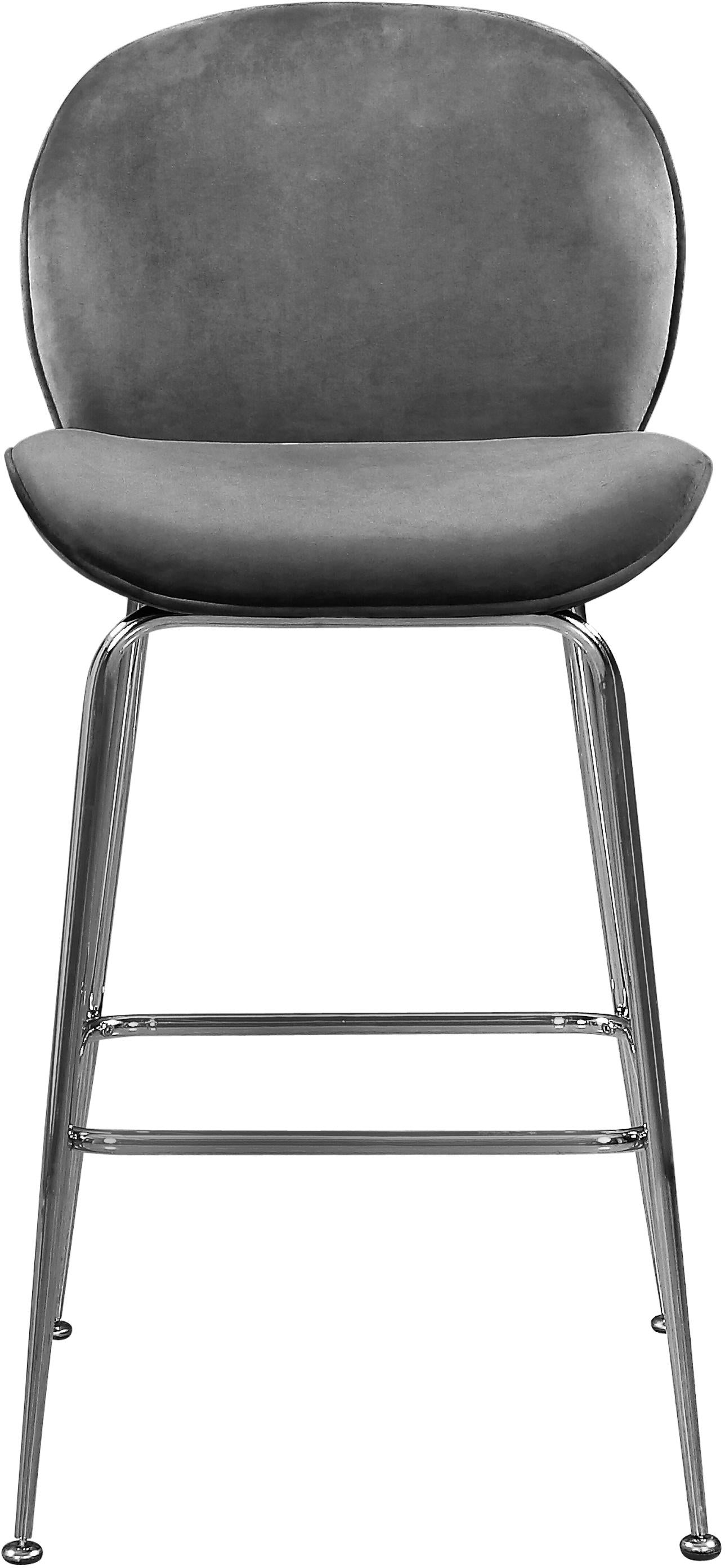 Paris Grey Velvet Stool - Image 9