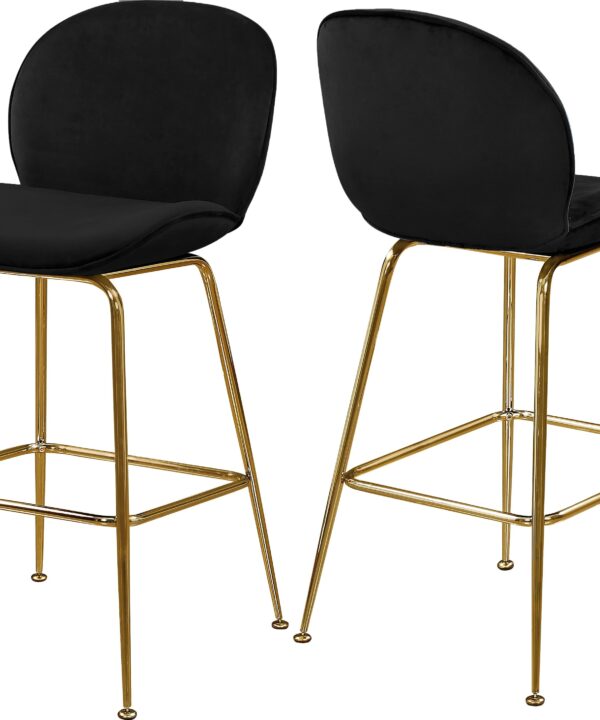 Paris Black Velvet Stool