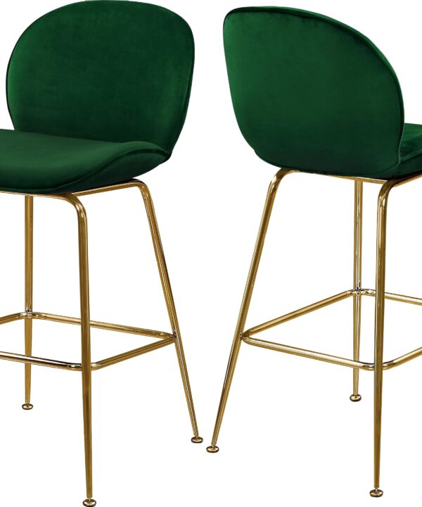 Paris Green Velvet Stool