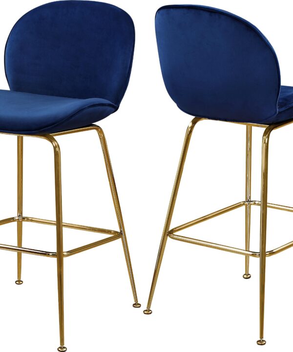 Paris Navy Velvet Stool