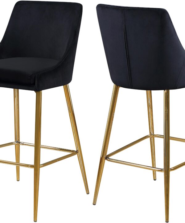 Karina Black Velvet Stool