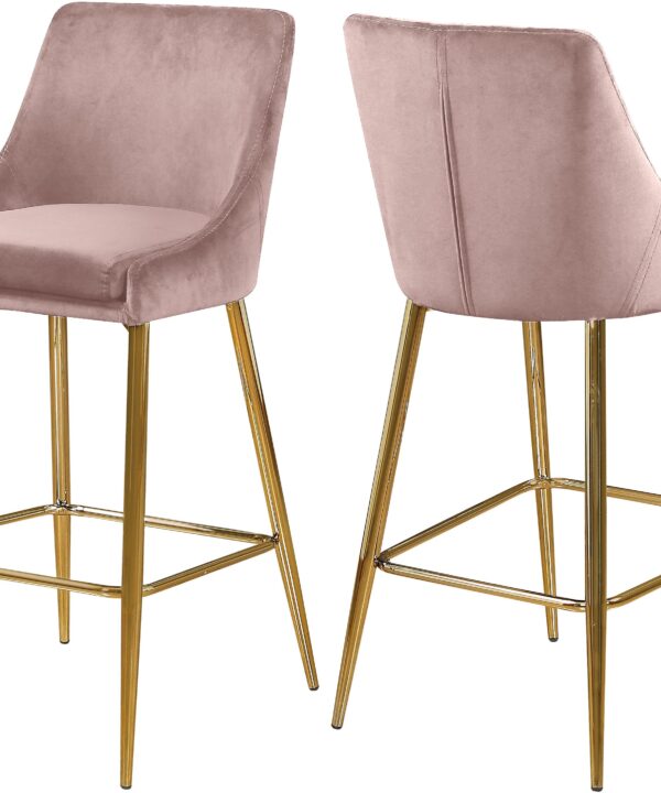 Karina Pink Velvet Stool