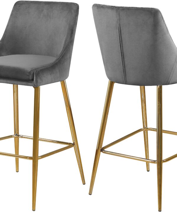 Karina Grey Velvet Stool