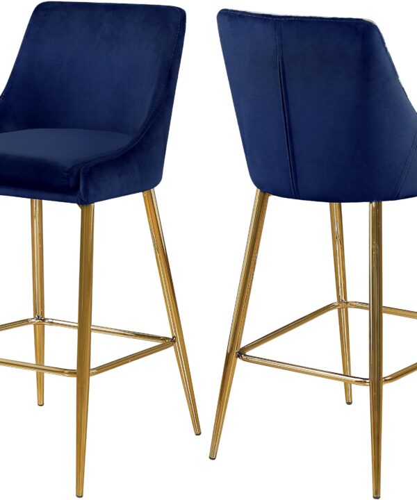 Karina Navy Velvet Stool