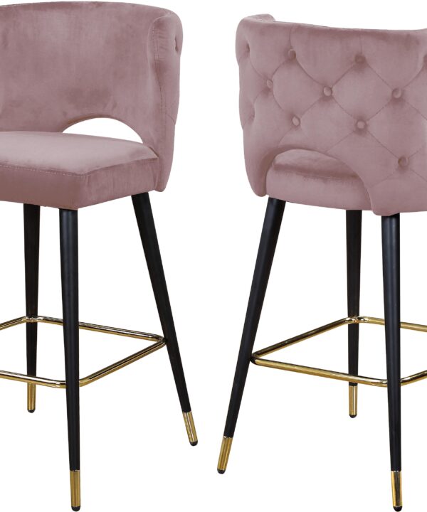 Kelly Pink Velvet Stool