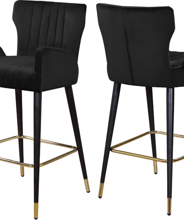 Luxe Black Velvet Stool