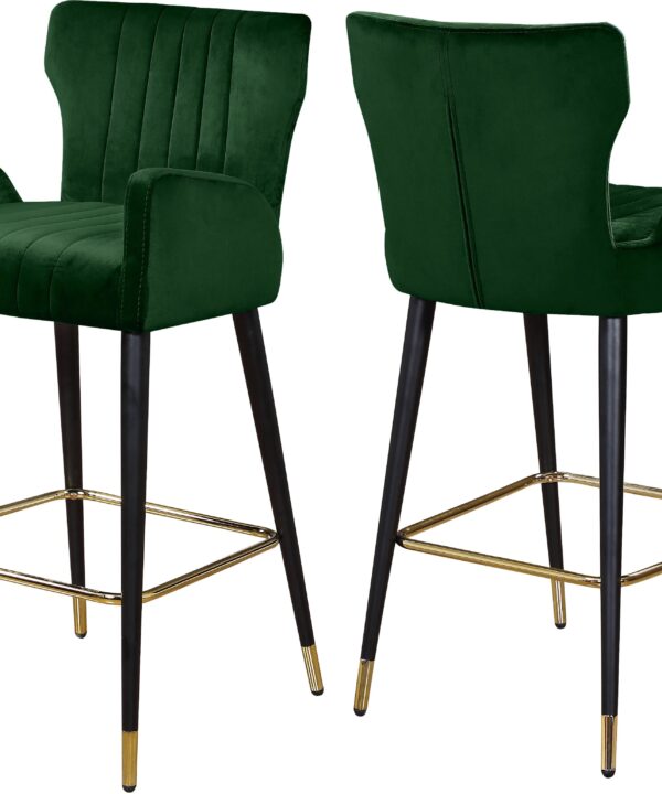 Luxe Green Velvet Stool