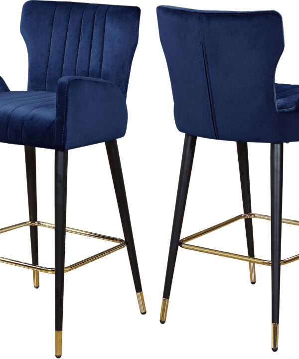 Luxe Navy Velvet Stool