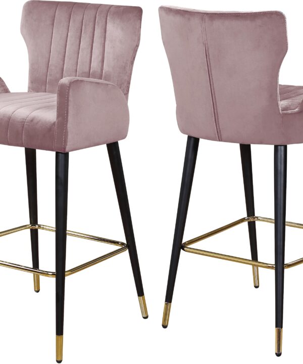 Luxe Pink Velvet Stool