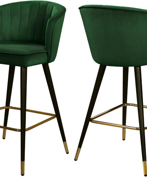 Cassie Green Velvet Stool - Luxe Home Furnishings (Jersey City, NJ)