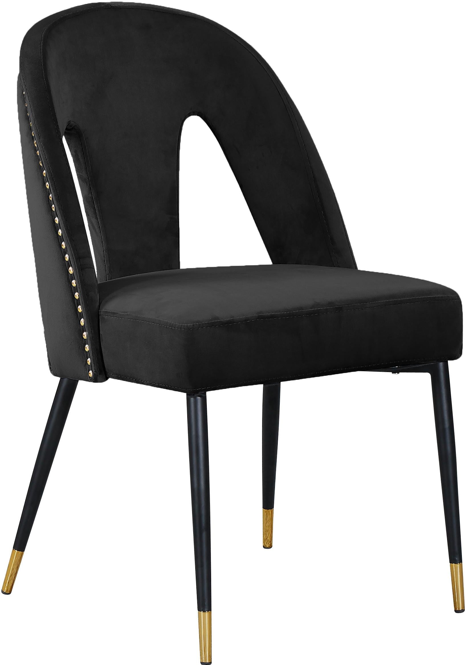 Akoya Black Velvet Dining Chair - Luxe Home Furnishings (Jersey City, NJ)