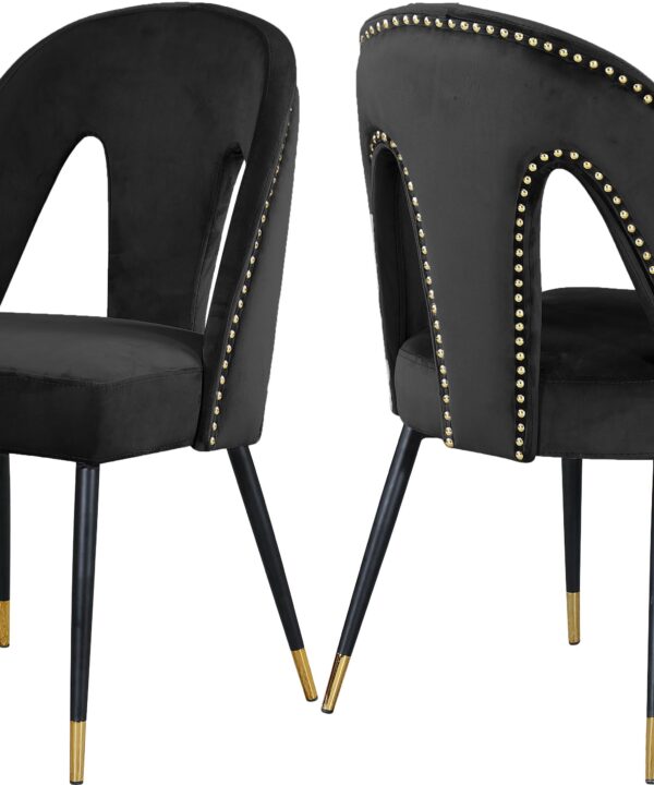 Akoya Black Velvet Dining Chair - Luxe Home Furnishings (Jersey City, NJ)