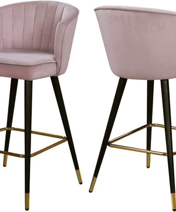 Cassie Pink Velvet Stool - Luxe Home Furnishings (Jersey City, NJ)