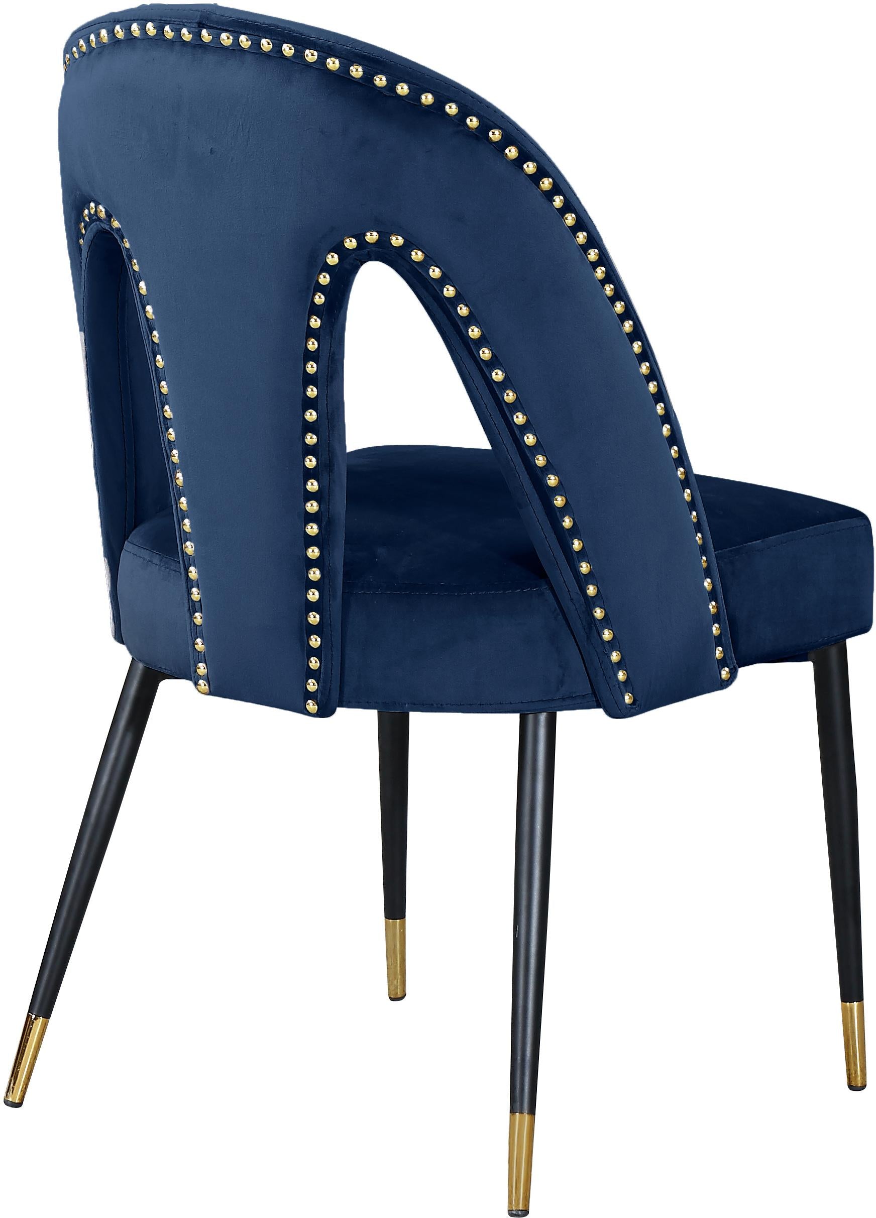 Akoya Navy Velvet Dining Chair - Luxe Home Furnishings (Jersey City, NJ)