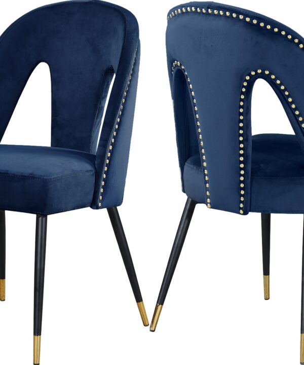 Akoya Navy Velvet Dining Chair - Luxe Home Furnishings (Jersey City, NJ)
