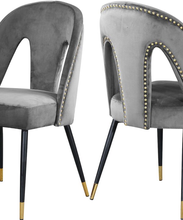 Akoya Grey Velvet Dining Chair - Luxe Home Furnishings (Jersey City, NJ)