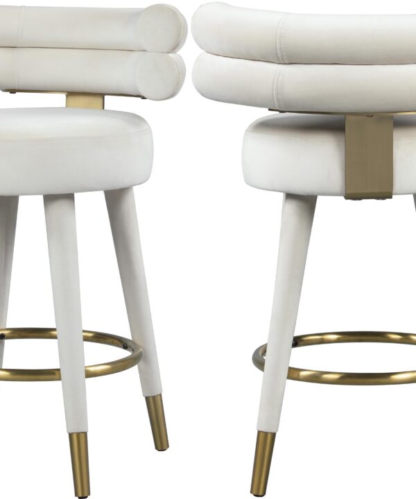 Fitzroy Cream Velvet Counter Stool