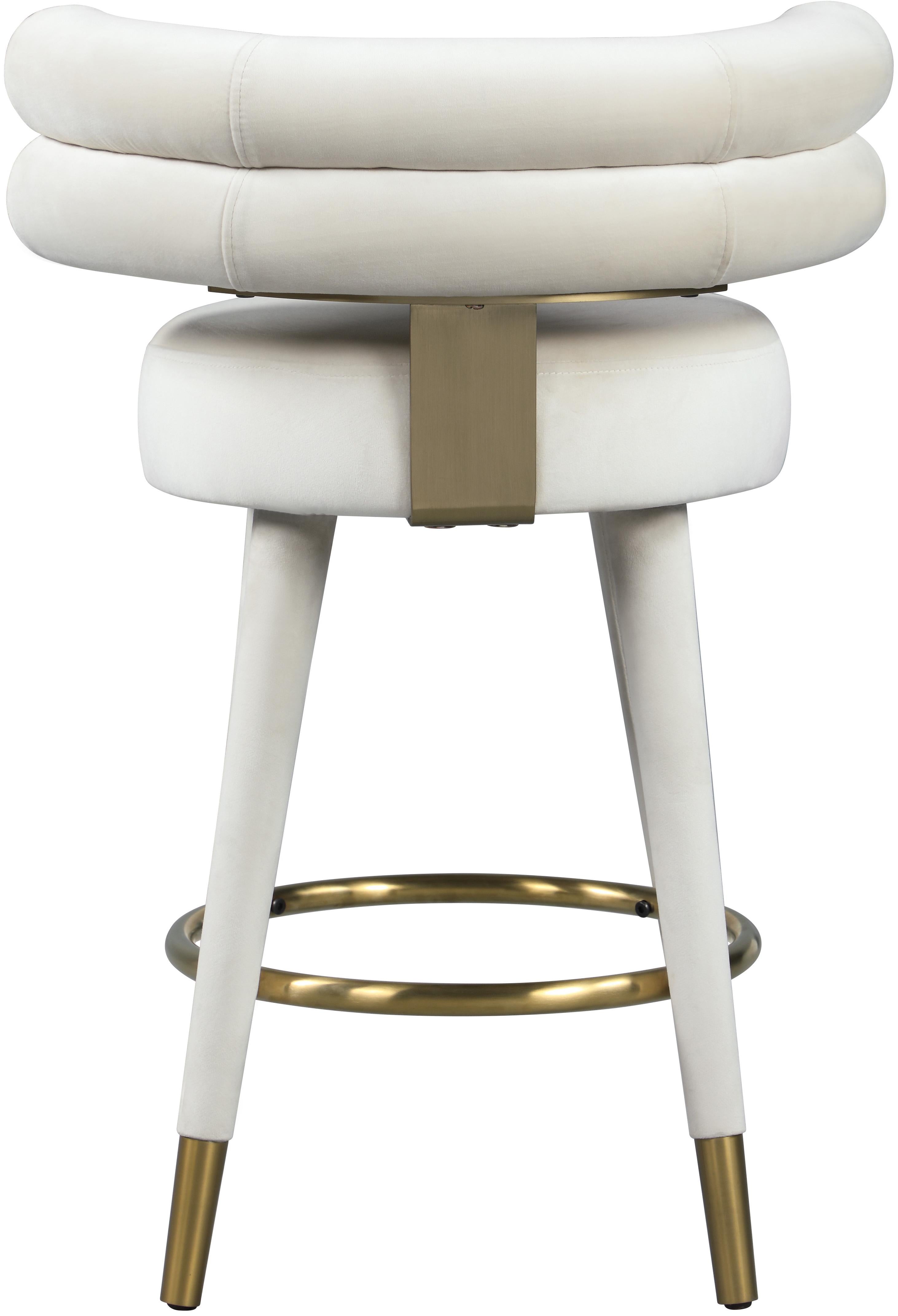 Fitzroy Cream Velvet Counter Stool - Image 3