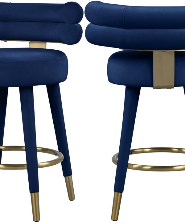 Fitzroy Navy Velvet Counter Stool