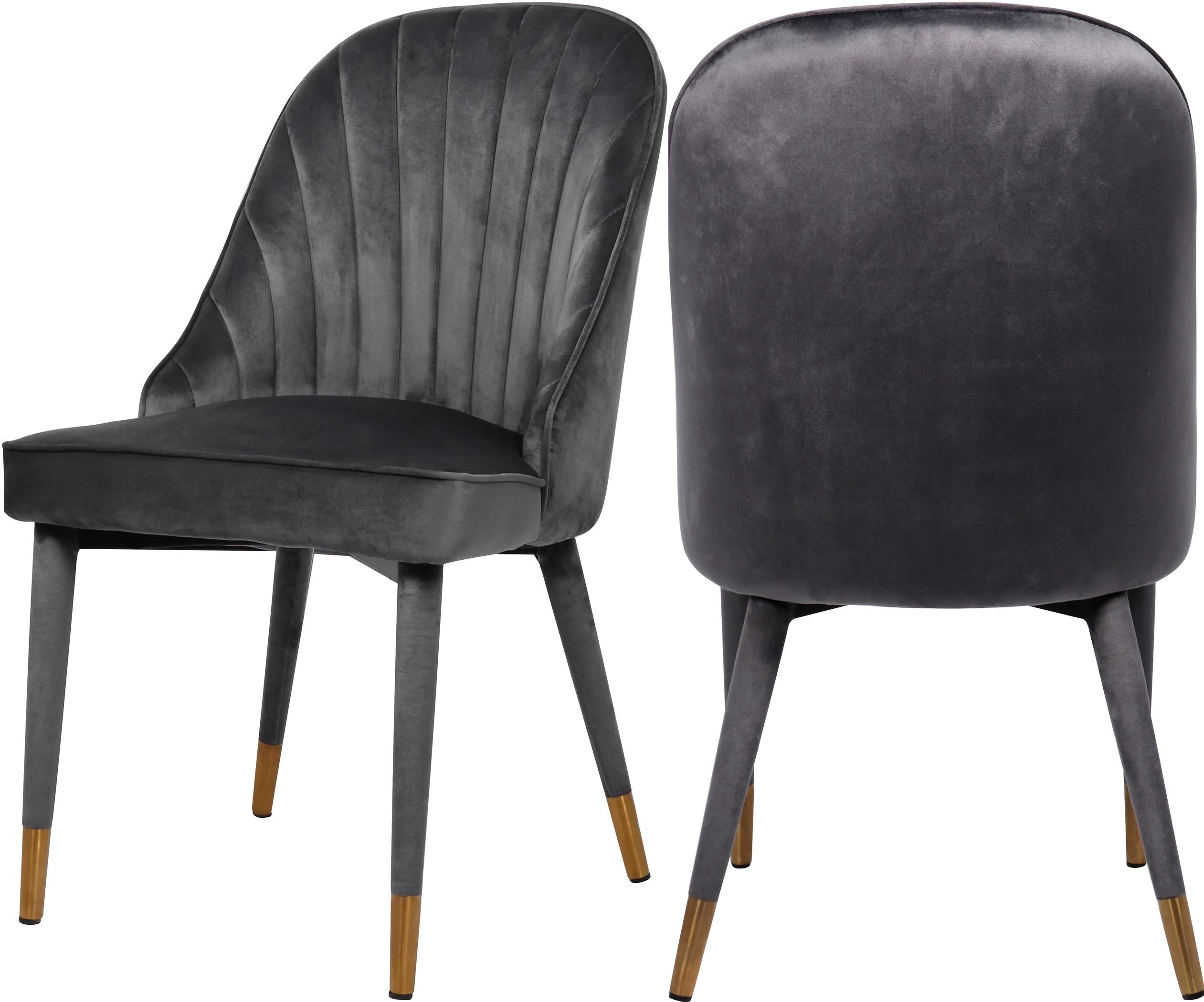 Belle Grey Velvet Dining Chair - Luxe Home Furnishings (Jersey City, NJ)