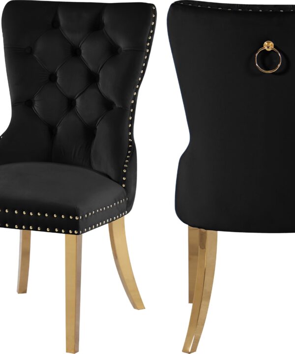Carmen Black Velvet Dining Chairs (2) - Luxe Home Furnishings (Jersey City, NJ)