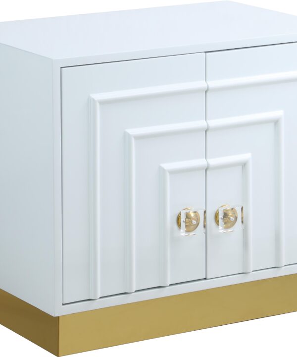 Cosmopolitan White Lacquer Side Table - Luxe Home Furnishings (Jersey City, NJ)