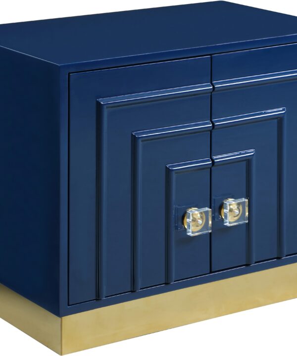 Cosmopolitan Navy Lacquer Side Table - Luxe Home Furnishings (Jersey City, NJ)