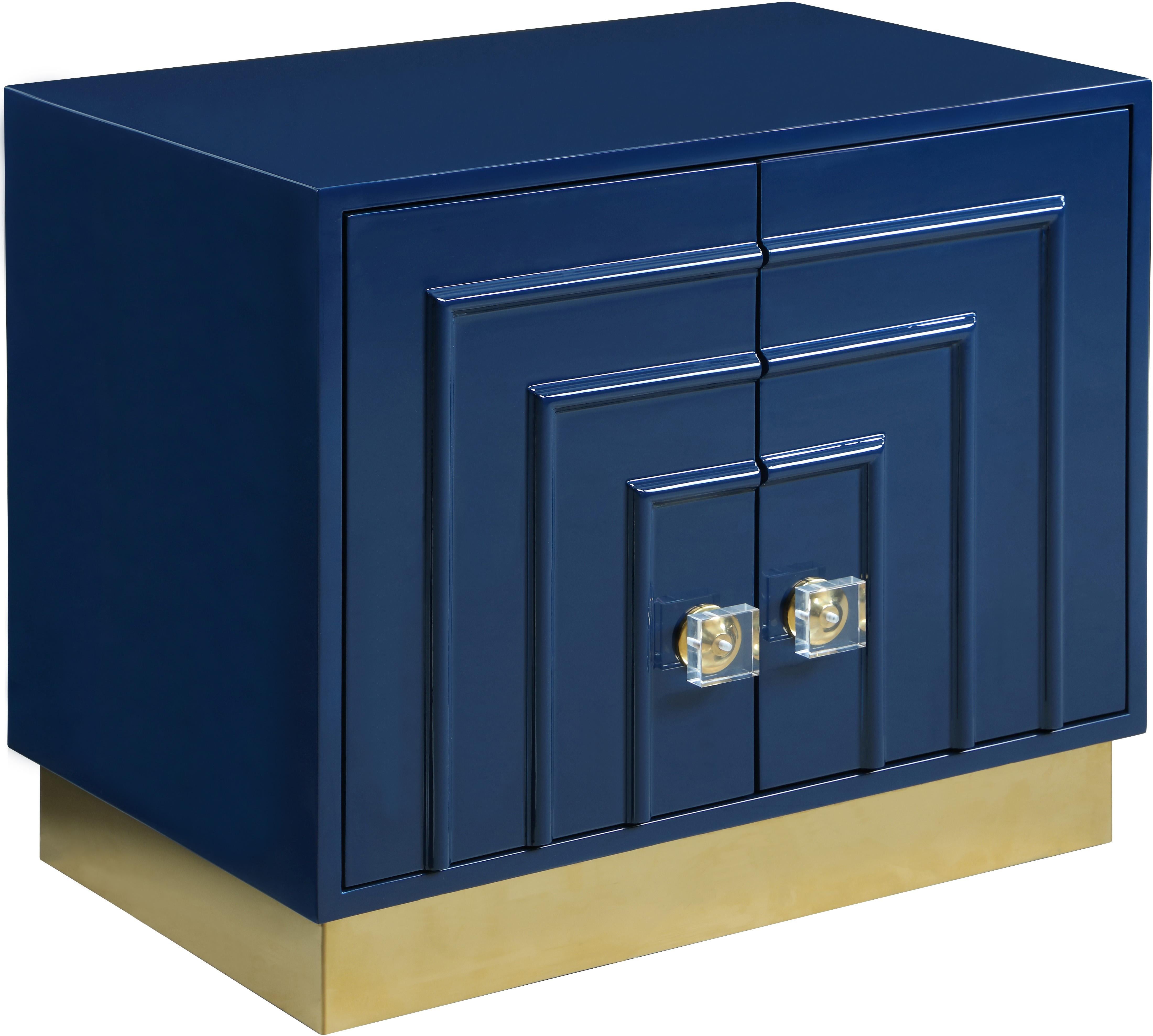 Cosmopolitan Navy Lacquer Side Table - Luxe Home Furnishings (Jersey City, NJ)