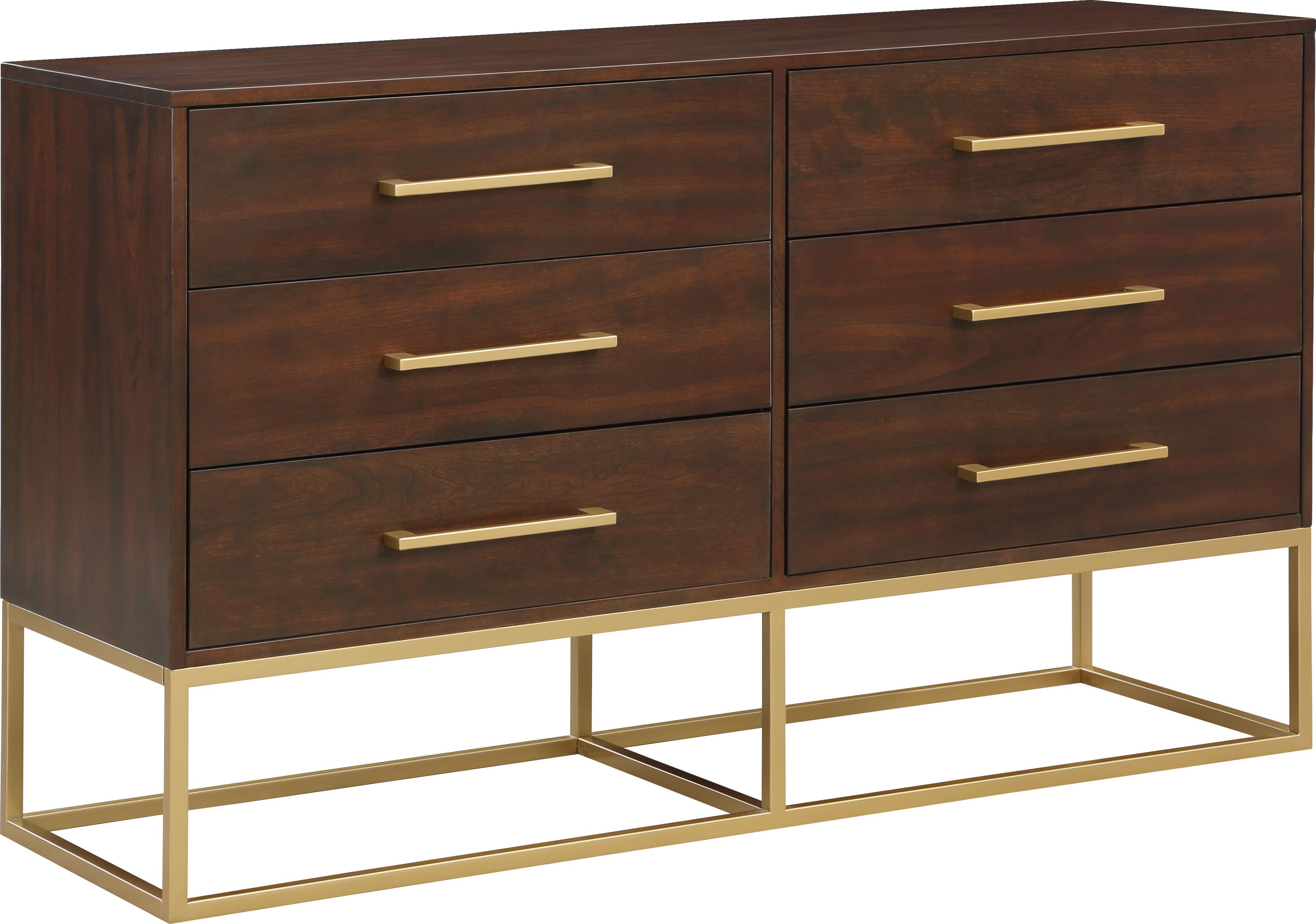 Maxine Cherry / Gold Dresser - Luxe Home Furnishings (Jersey City, NJ)