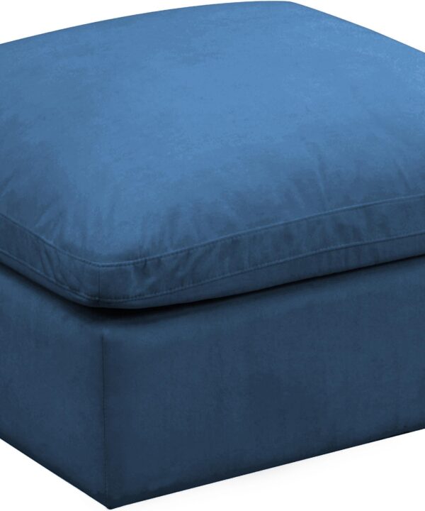 Plush Navy Velvet Standard Cloud Modular Ottoman - Luxe Home Furnishings (Jersey City, NJ)