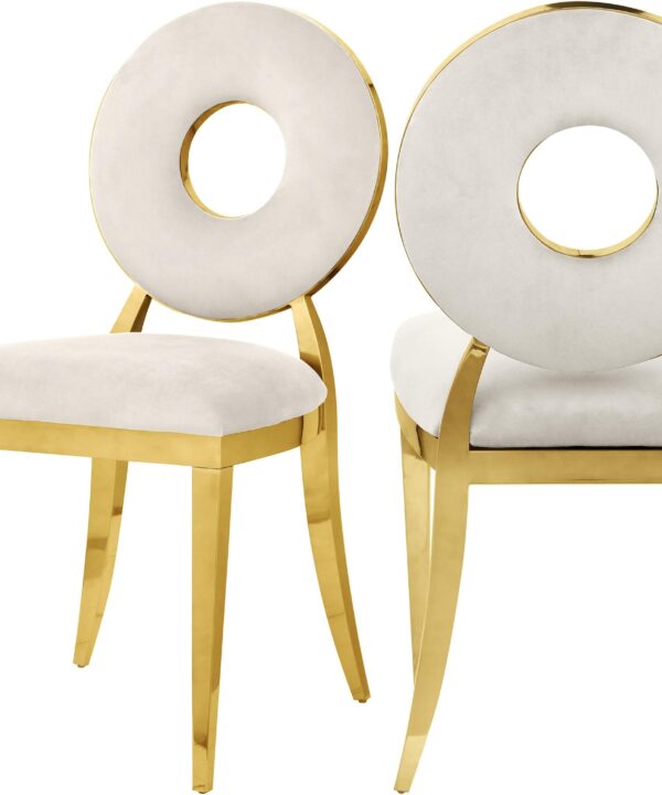 Carousel Cream Velvet Dining Chair