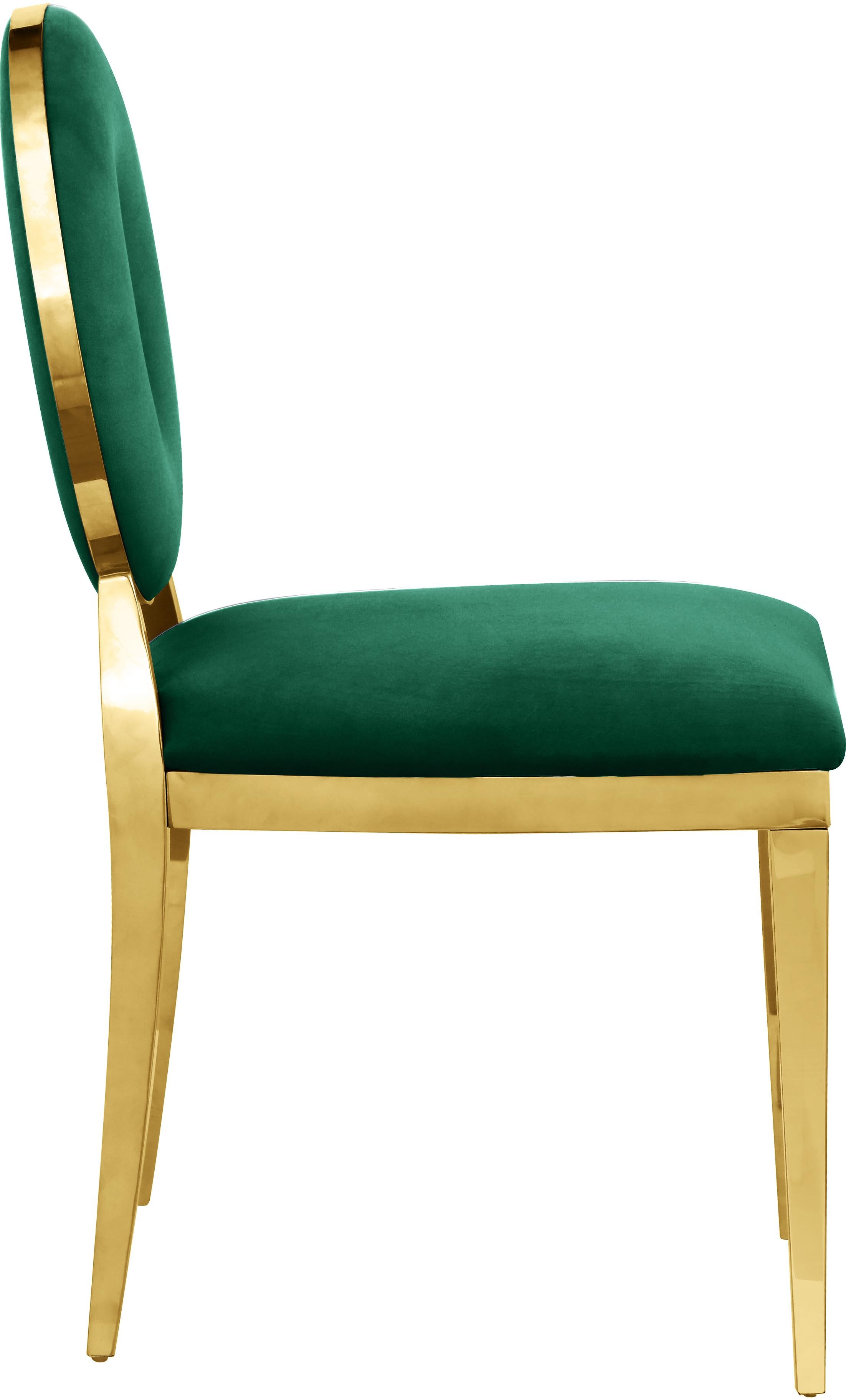 Carousel Green Velvet Dining Chair - Image 3