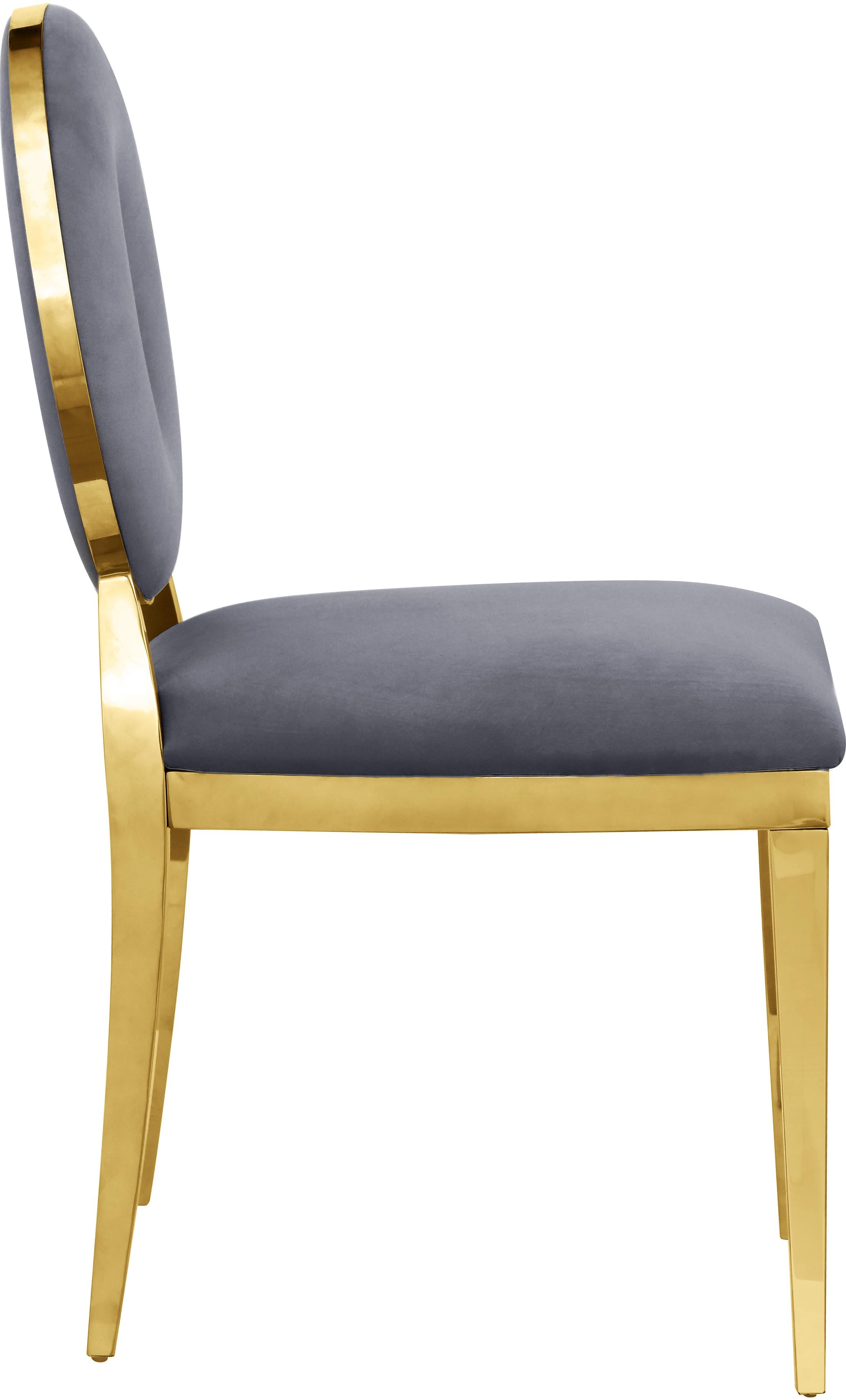 Carousel Grey Velvet Dining Chair - Image 3