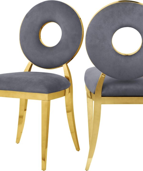 Carousel Grey Velvet Dining Chair