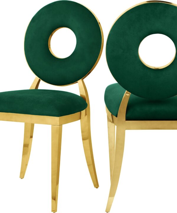 Carousel Green Velvet Dining Chair