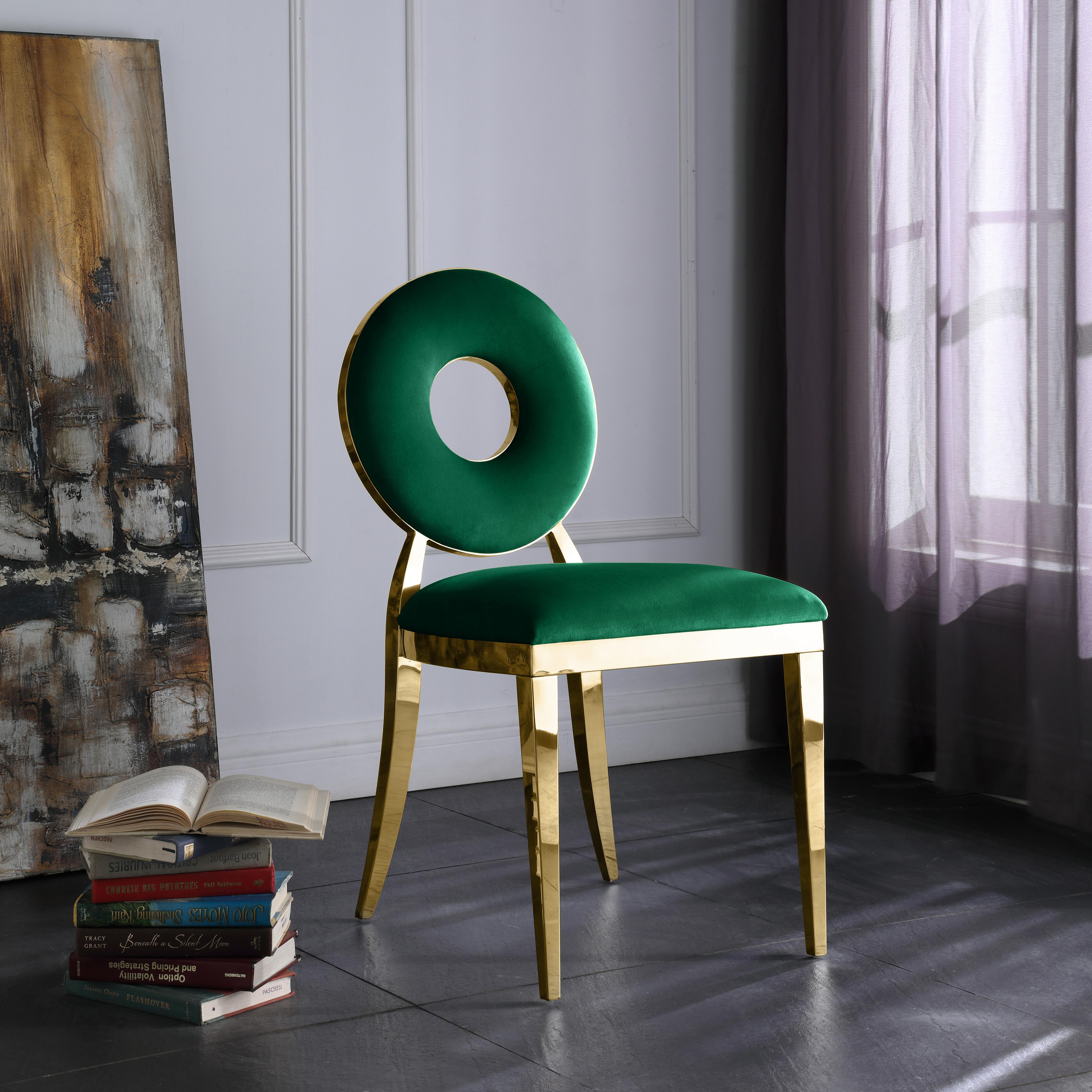 Carousel Green Velvet Dining Chair - Image 7