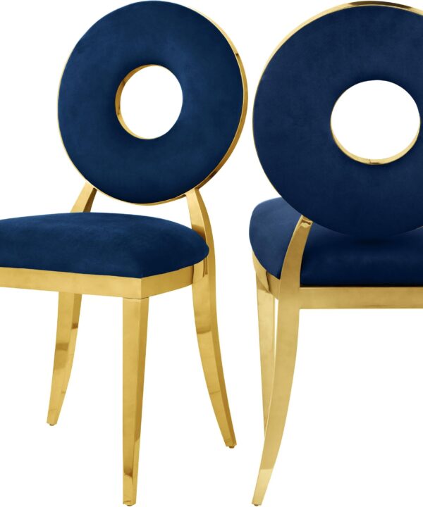 Carousel Navy Velvet Dining Chair